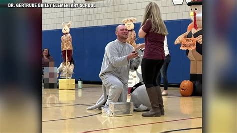 Lowell elementary school teacher surprised with proposal during school assembly